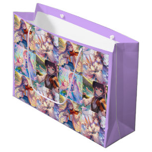 Grand Sac Cadeau Anniversaire des Filles Anime avec Violon et Axolo