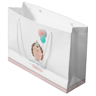 Grand Sac Cadeau Anniversaire du Hérisson mignon