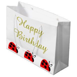 Grand Sac Cadeau Anniversaire du joli Red Ladybug