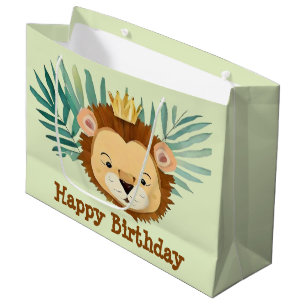Grand Sac Cadeau Anniversaire du lion de la Petite Jungle
