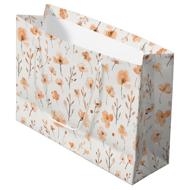 Grand Sac Cadeau Anniversaire Fleur de Pêcher (Devant Angle)