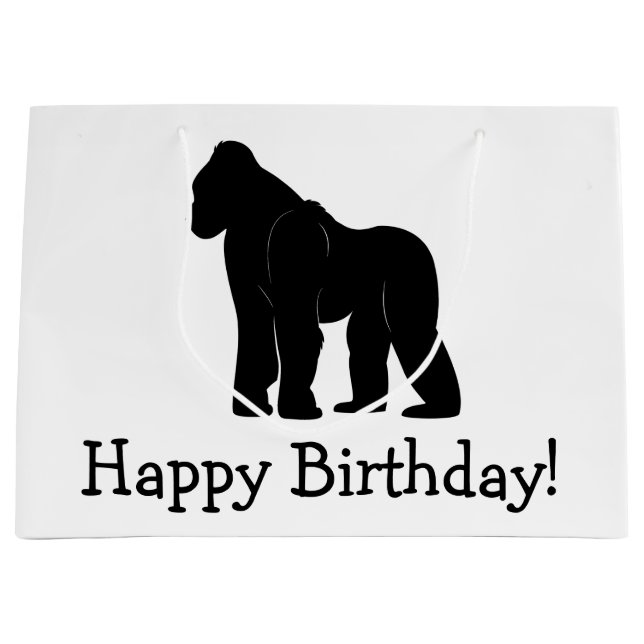 Grand Sac Cadeau Anniversaire iHappy de gorille (Devant)