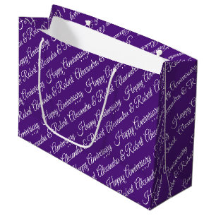 Grand Sac Cadeau Anniversaire Personnalisé Élégant