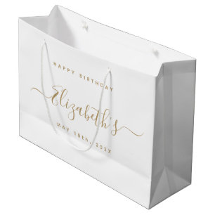 Grand Sac Cadeau Anniversaire personnalisé Noir et Or