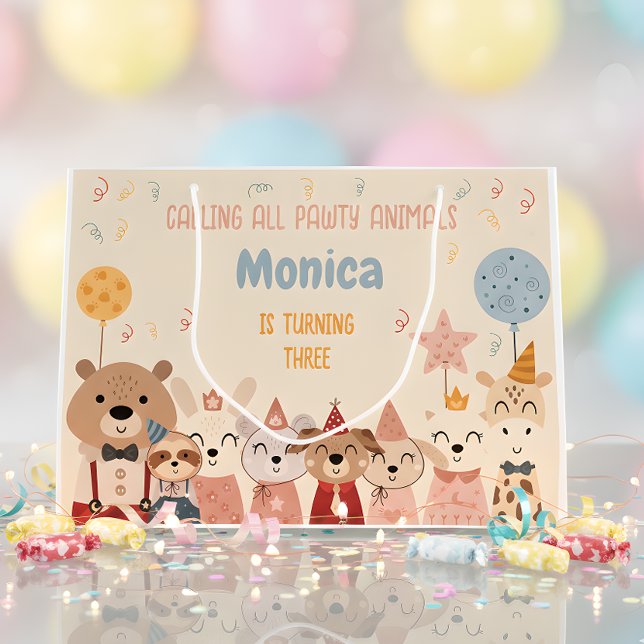 Grand Sac Cadeau Appel à toutes les fêtes d'anniversaire des animau (Créateur téléchargé)