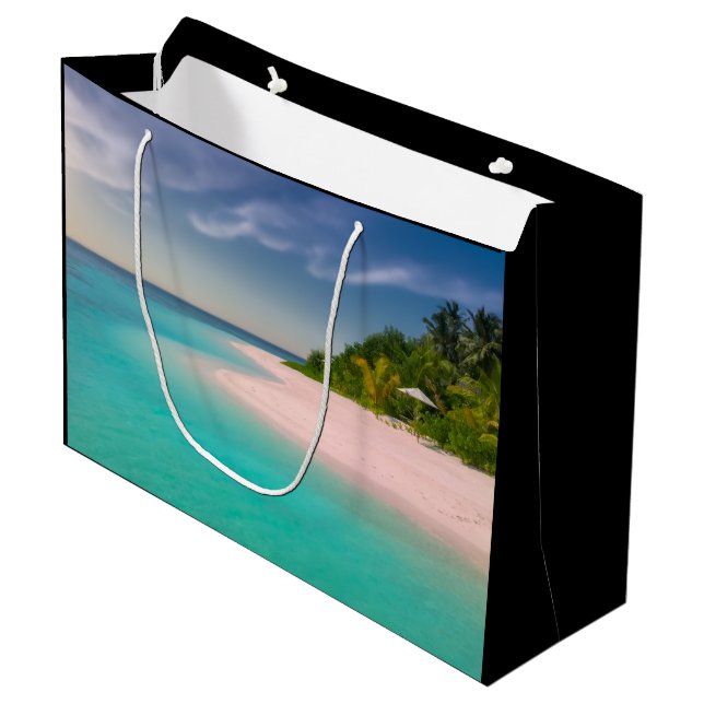 Grand Sac Cadeau Aquamarine Ocean Tropical Beach Scenic (Devant Angle)