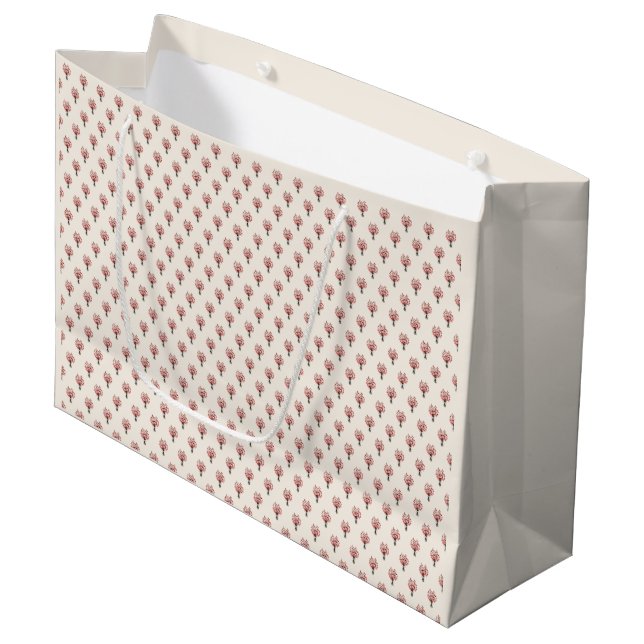 Grand Sac Cadeau Aquarelle Cherry Blossom Sakura Bouquet Motif (Devant Angle)