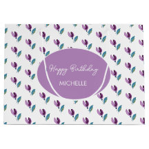 Aquarelle peinte à la main Fleurs violettes vertes