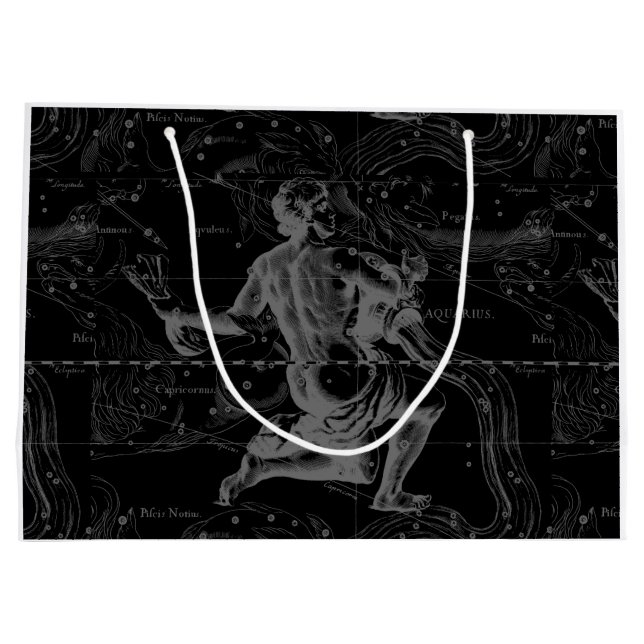 Grand Sac Cadeau Aquarius Zodiac Constellation Engraving Hevelius (Dos)