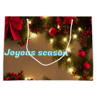 Grand Sac Cadeau Arbre de Noël aux arcs rouges