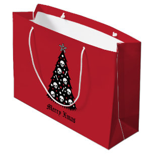 Grand Sac Cadeau Arbre foncé de Noël