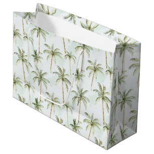 Grand Sac Cadeau Arbres Palmiers Tropicaux Anniversaire