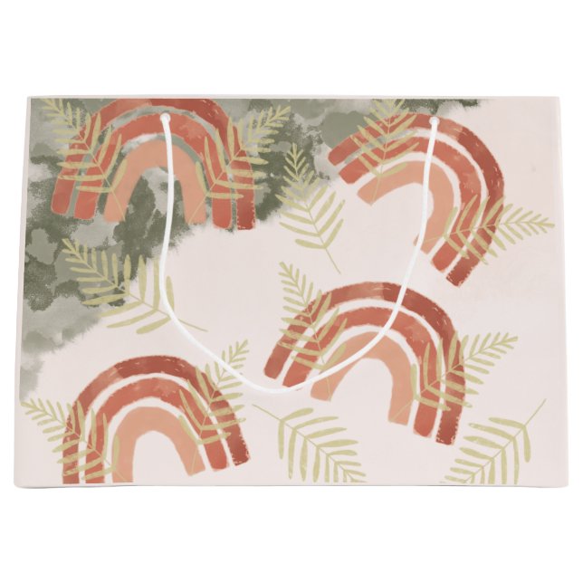Grand Sac Cadeau Arc-en-ciel Boho (Devant)