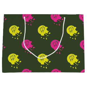 Grand Sac Cadeau Army Green - Painball rose et jaune