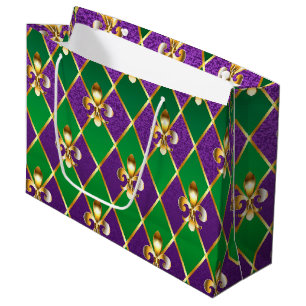 Grand Sac Cadeau Arrière - plan de bijoux Mardi Gras