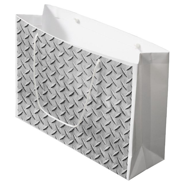 Grand Sac Cadeau Arrière - plan de placage en diamant Faux (Devant Angle)