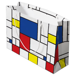 Grand Sac Cadeau Art Moderne Géométrique Minimaliste De Stijl Mondr