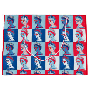 Grand Sac Cadeau Art Pop moderne HM Queen dans les verres de prise 
