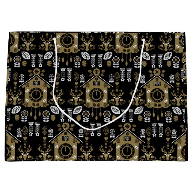 Grand Sac Cadeau Art populaire allemand Bauernmalerei (Devant)