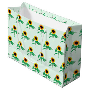 Grand Sac Cadeau Art Sunflowers - Choisissez / ajoutez votre couleu