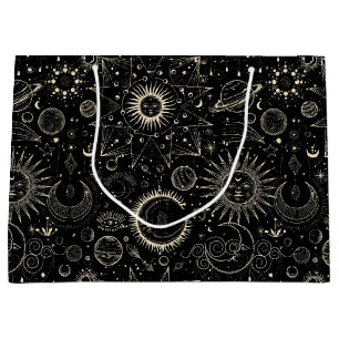 Grand Sac Cadeau astrologie magique tarot boho motif céleste