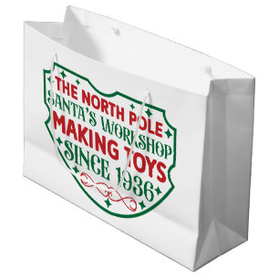Grand Sac Cadeau Atelier du Père Noël au Pôle Nord jouet