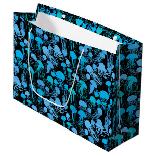 Grand Sac Cadeau Attention aux méduses. L Blue.b Black BG