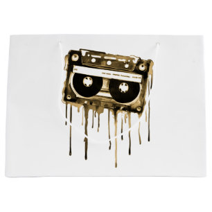 Grand Sac Cadeau audiocassette vintage