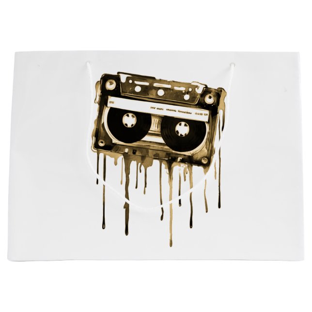 Grand Sac Cadeau audiocassette vintage (Devant)