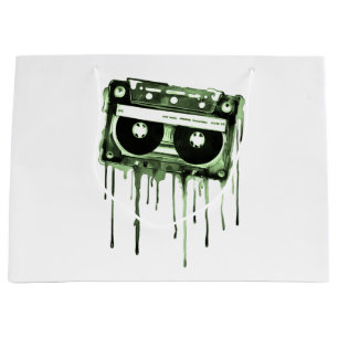 Grand Sac Cadeau audiocassette vintage