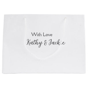 Grand Sac Cadeau Avec amour ajouter nom de couple mariage simple mi