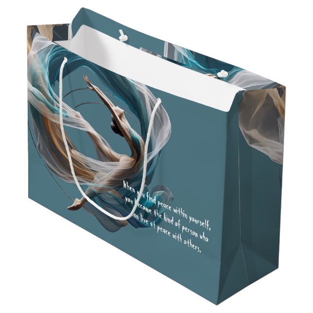 Grand Sac Cadeau Avion Air Yoga Instructeur Pilates Fitness (Devant Angle)
