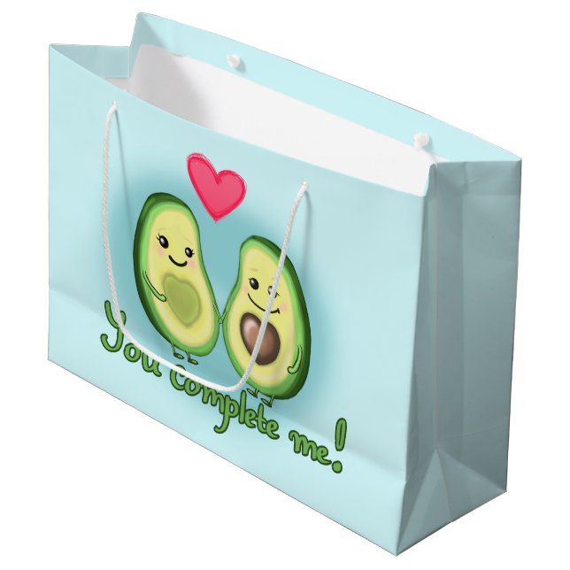 Grand Sac Cadeau Avocado - vous me complétez (Devant Angle)
