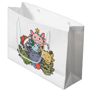 Grand Sac Cadeau Axolotl sapin de Noël drôle animal Noël