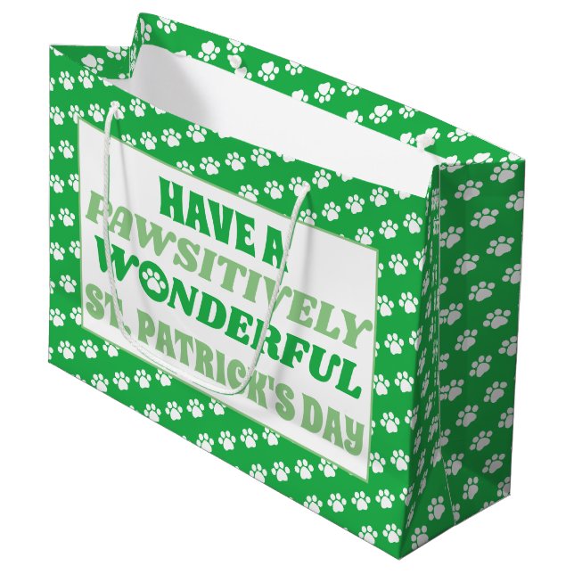Grand Sac Cadeau Ayez une Saint-Patrick merveilleuse et péjorative (Devant Angle)