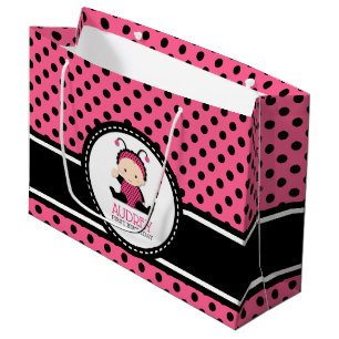 Grand Sac Cadeau Baby Pink Ladybug premier Baby shower d'anniversai