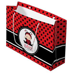 Grand Sac Cadeau Baby Red Ladybug premier Baby shower d'anniversair
