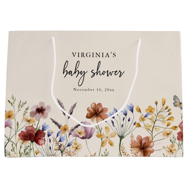 Grand Sac Cadeau Baby shower Boho (Devant)