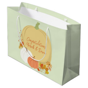 Grand Sac Cadeau Baby shower Citrouille d'automne