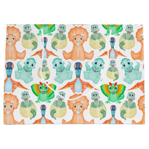 Grand Sac Cadeau Baby shower d'anniversaire de Dinosaur