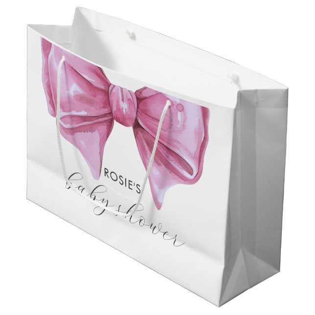 Grand Sac Cadeau Baby shower de la corbeille rose (Devant Angle)