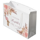 Baby shower en peluche fleurie pampas herbe blush 