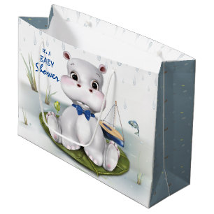 Grand Sac Cadeau Baby shower hippo