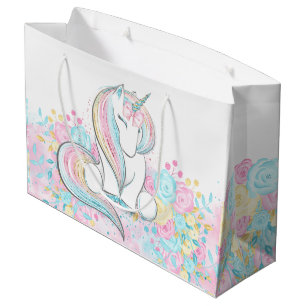 Grand Sac Cadeau Baby shower Pastel Unicorn