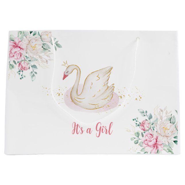 Grand Sac Cadeau Baby shower Princess Swan (Devant)