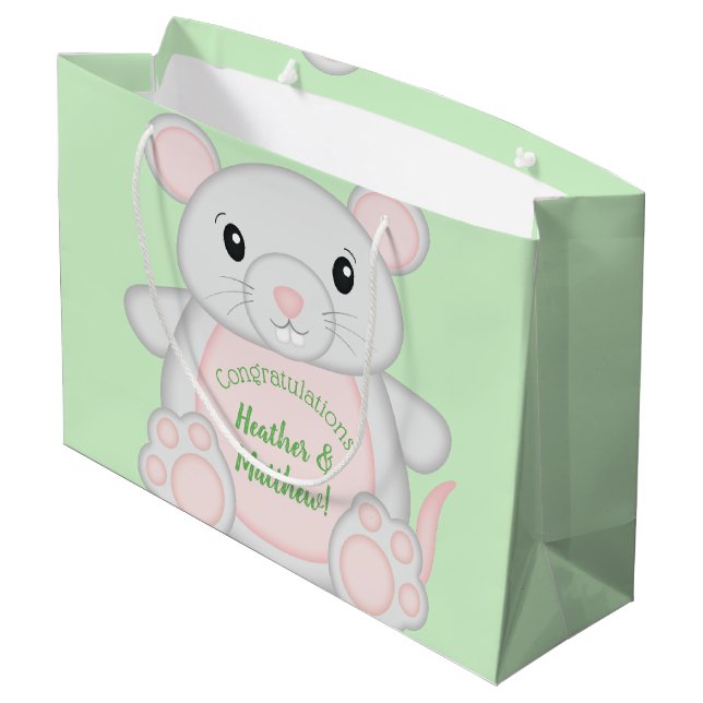 Grand Sac Cadeau Baby shower souris (Dos Angle)