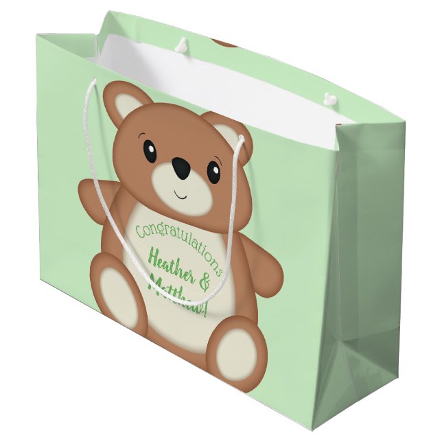 Grand Sac Cadeau Baby shower Teddy Bear (Dos Angle)