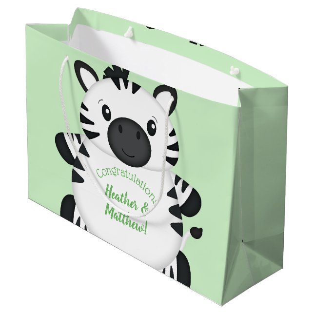 Grand Sac Cadeau Baby shower Zebra (Dos Angle)