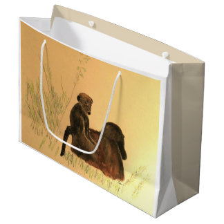 Grand Sac Cadeau Baby-souris - Singes de la faune Primates