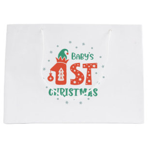 Grand Sac Cadeau Baby's First Christmas 
